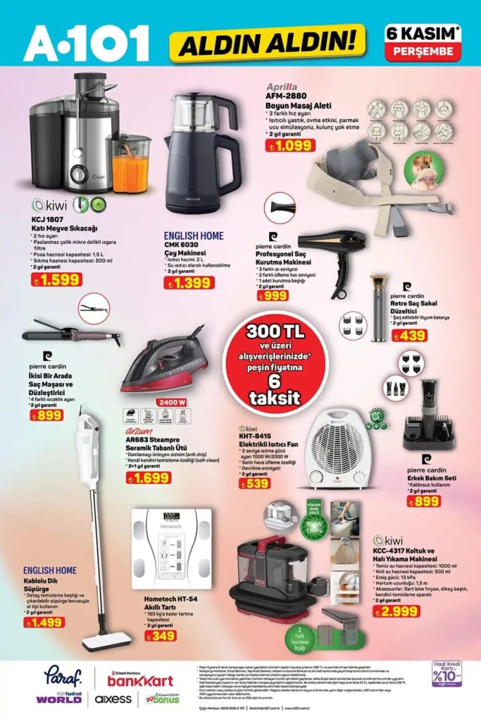 A101 6 Kasım 2025 Aktüel Ürünler Kataloğu
