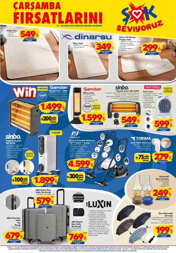 ŞOK 12 Kasım 2025 Kataloğu: Kış Hazırlığı, Isıtıcılar ve Büyük Markalarda Dev İndirimler ŞOK 12 Kasım 2025 Kataloğu