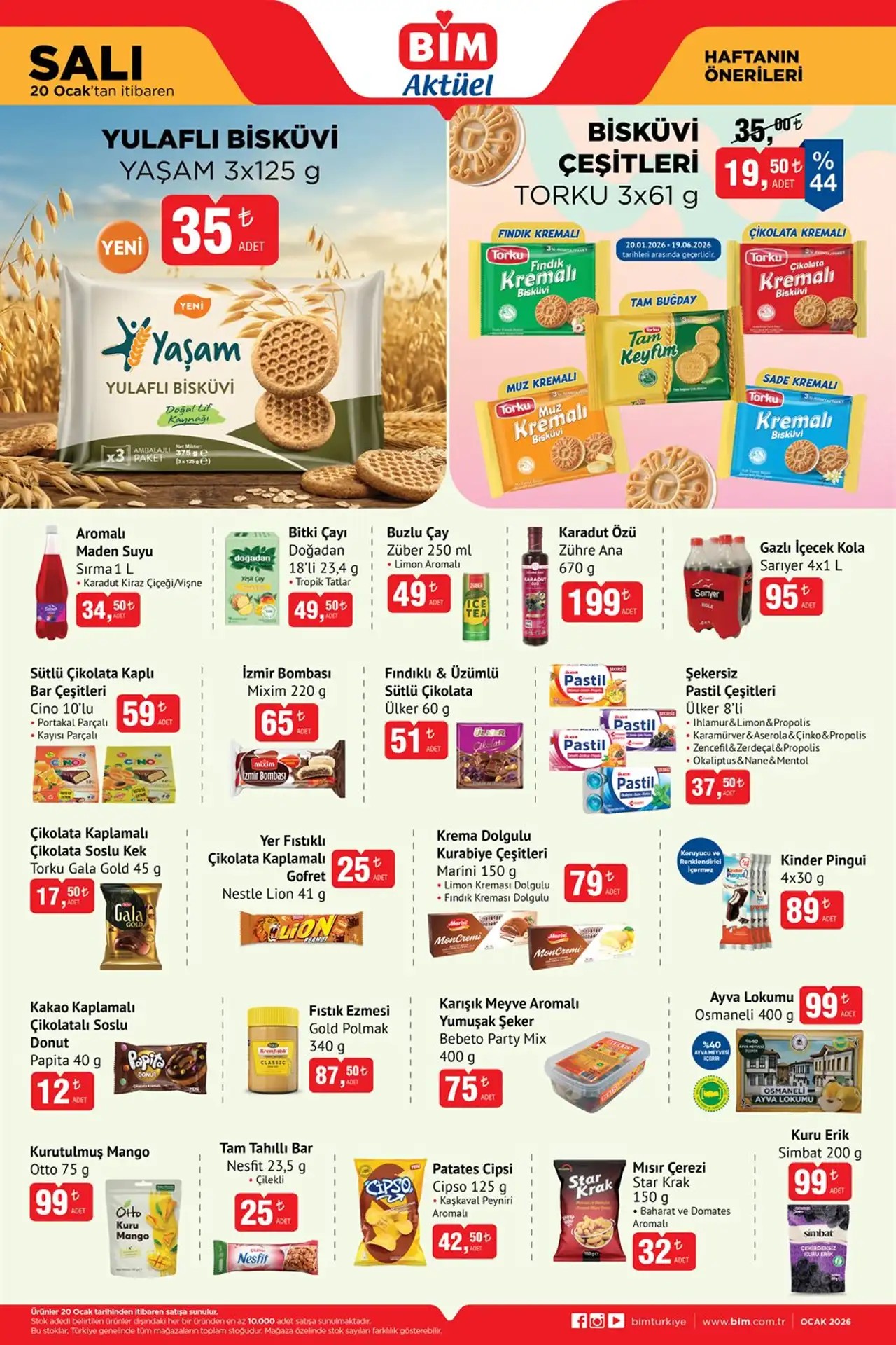 BİM 20 Ocak 2026 Aktüel Kataloğu: Temizlikte Dev Stok Fırsatı, Şarküteri Şov ve Efsane Atıştırmalıklar BİM 20 Ocak 2026 Aktüel Kataloğu
