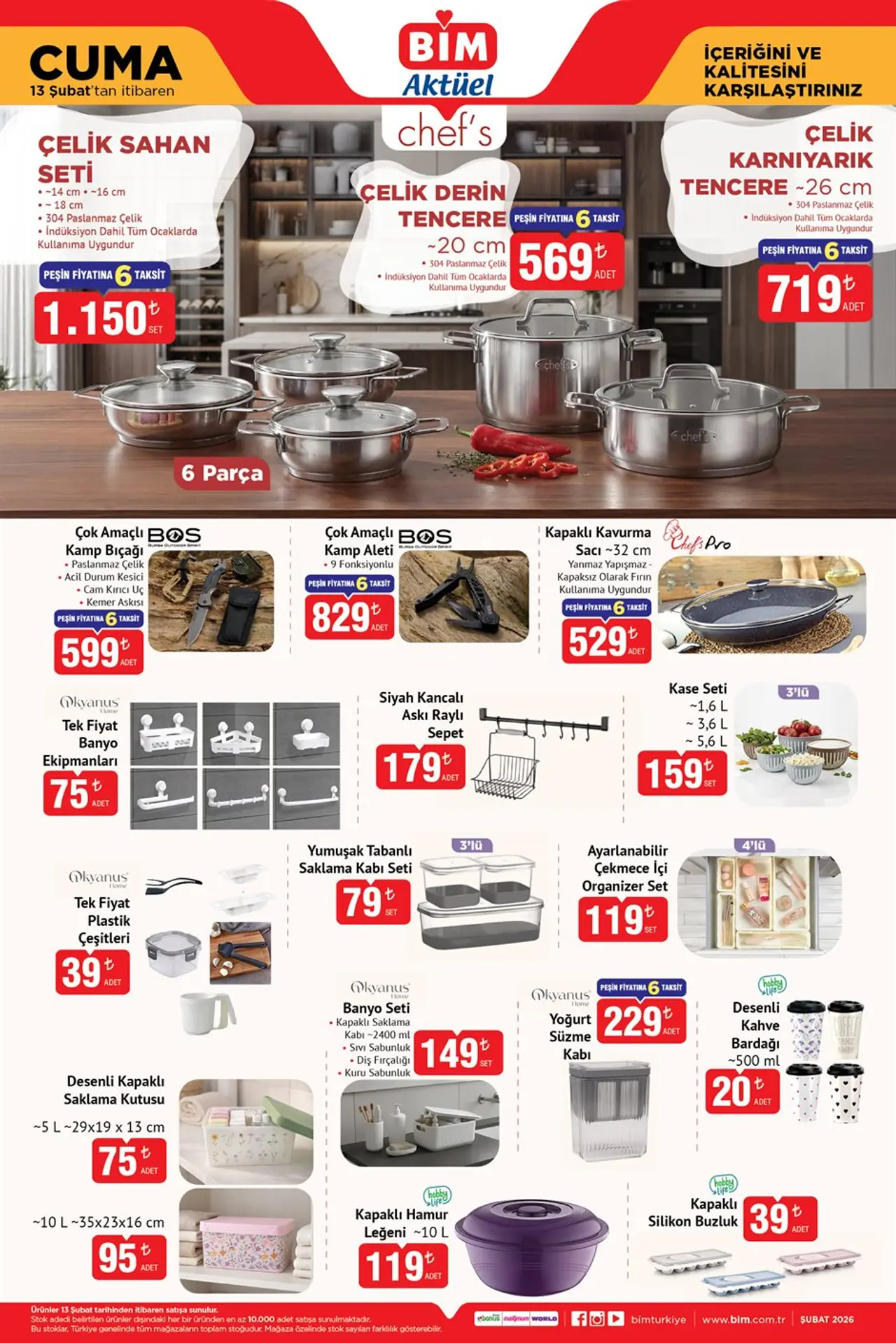 BİM 13 Şubat 2026 Aktüel Kataloğu: TCL TV'ler ve "Kalpli Tencere" Sürprizi!