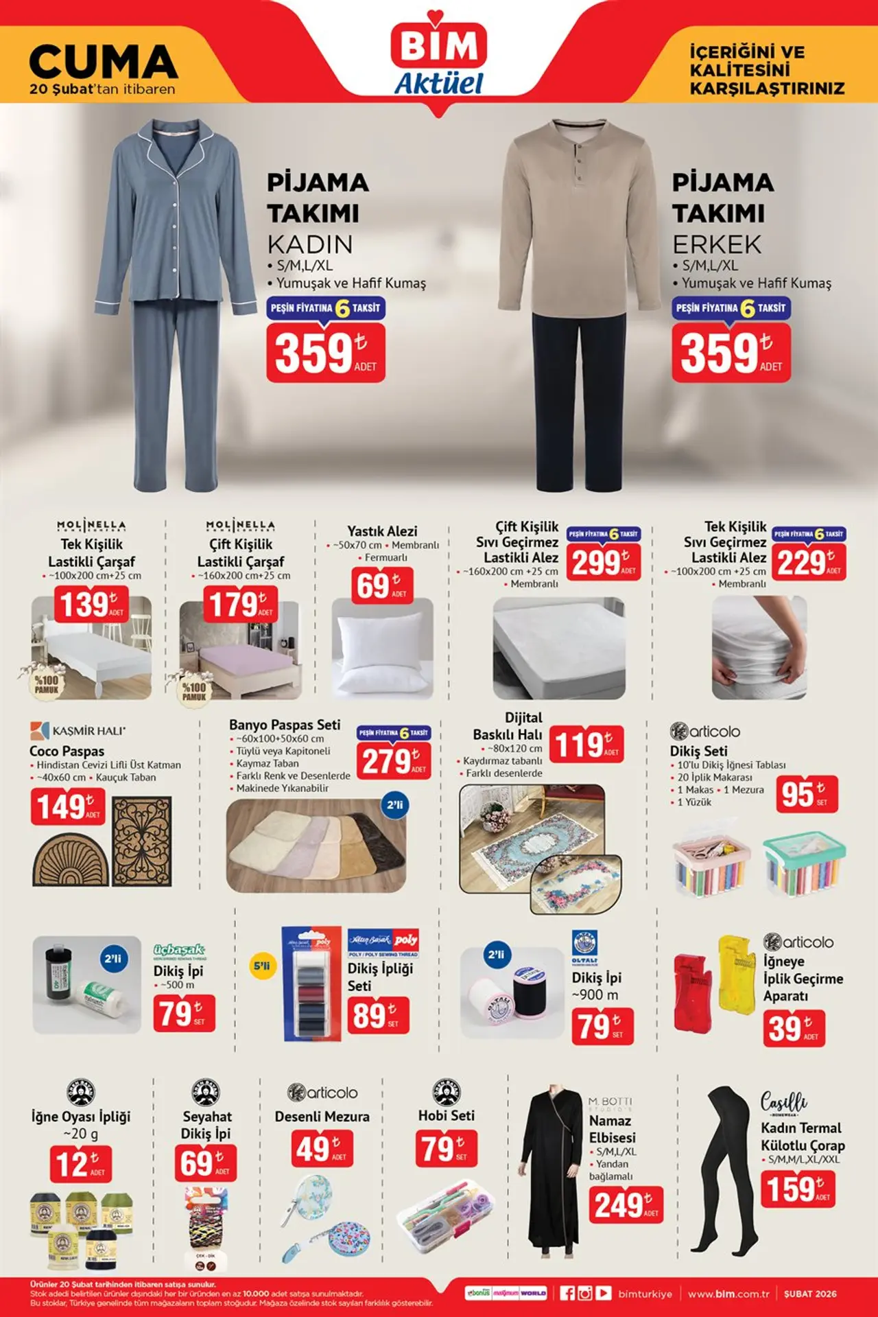 BİM 20 Şubat 2026 Aktüel Ürünler Kataloğu