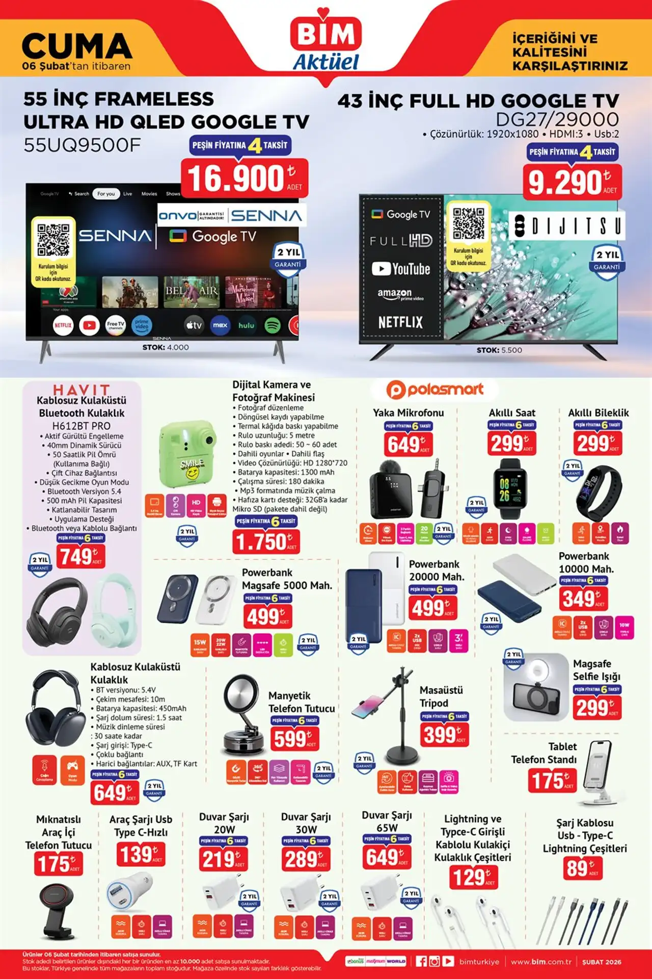 BİM 6 Şubat 2026 Aktüel Ürünler Kataloğu