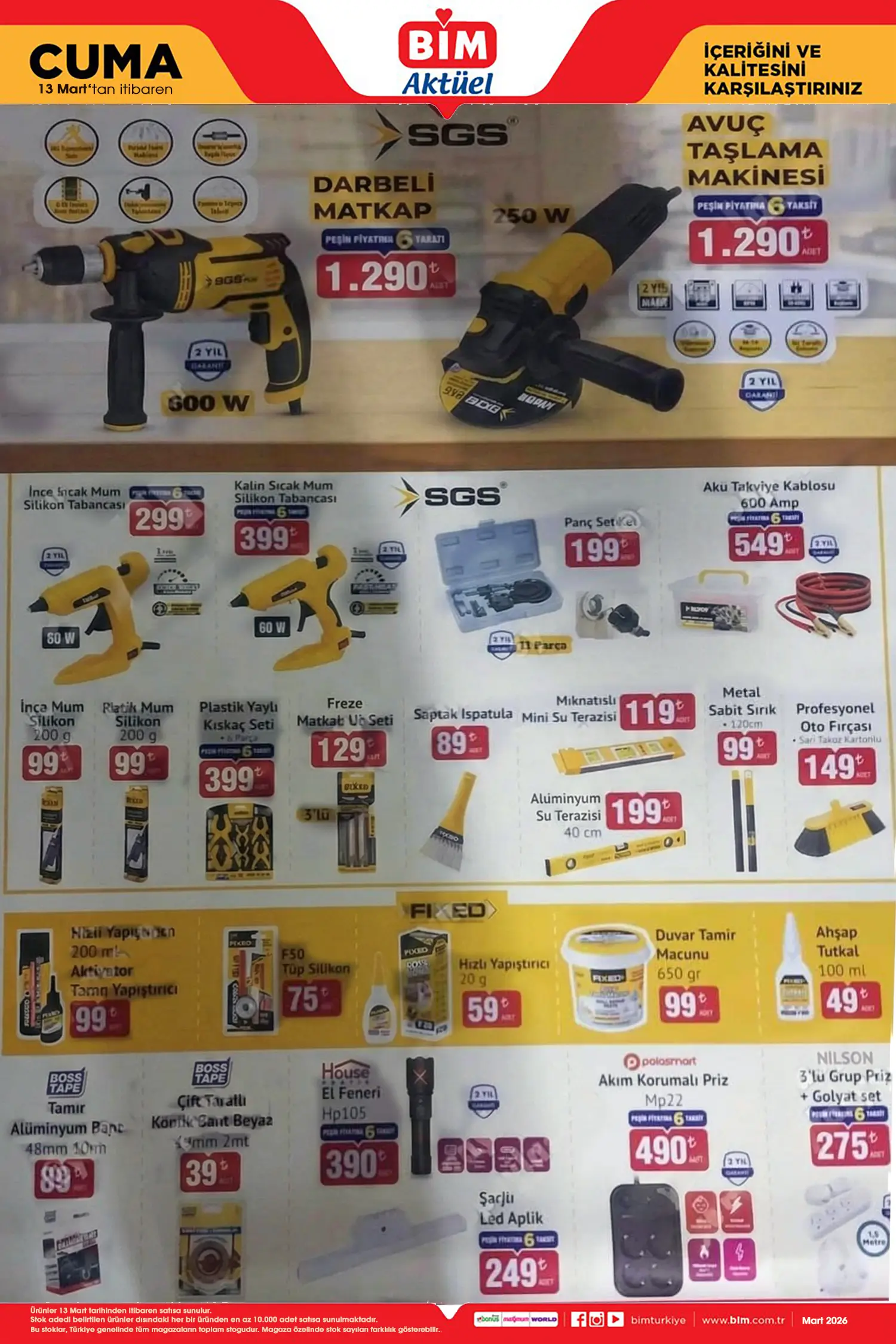 BİM 13 Mart 2026 Aktüel Ürünler Kataloğu BİM 13 Mart 2026 Aktüel Ürünler Kataloğu