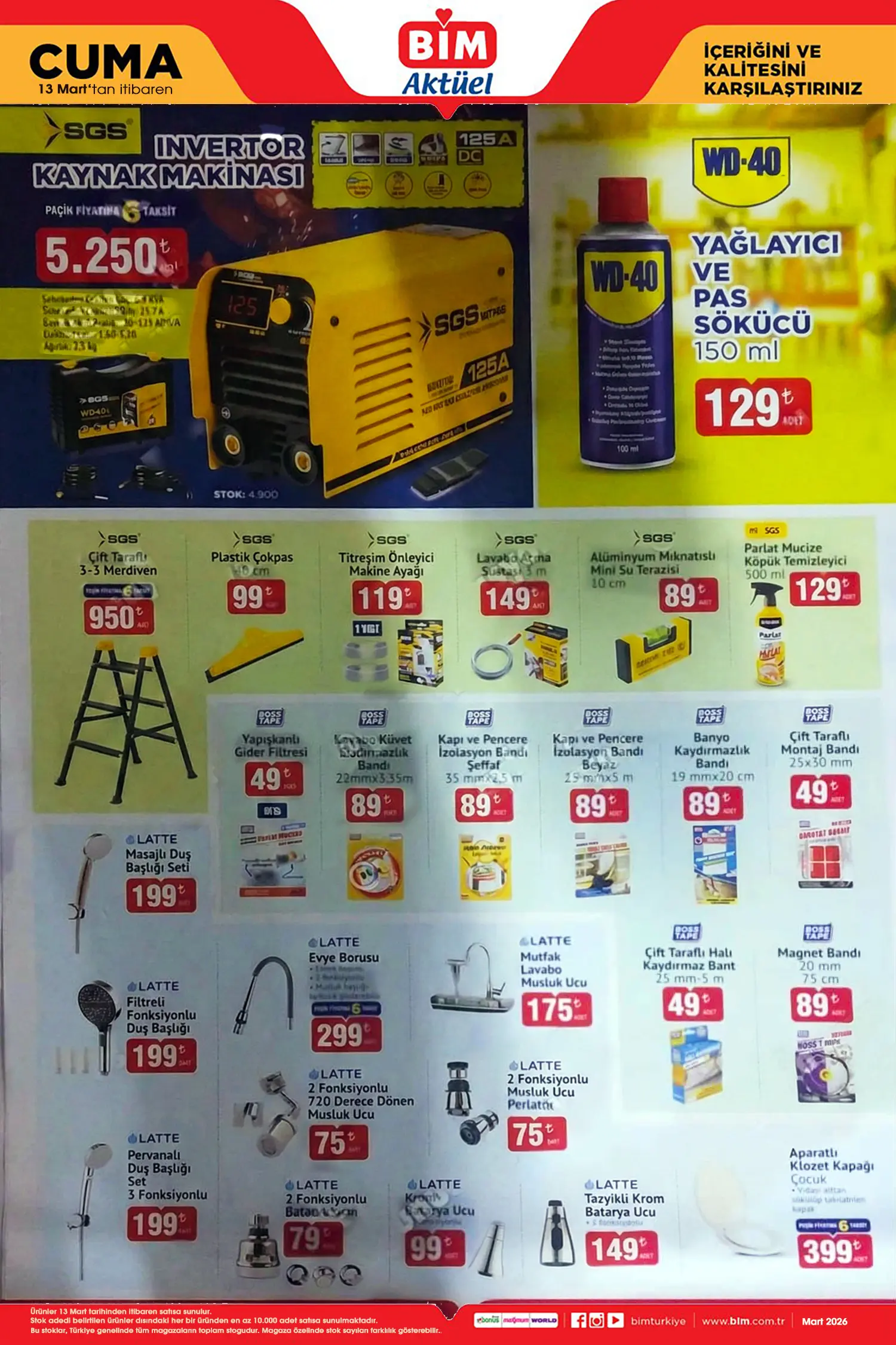 BİM 13 Mart 2026 Aktüel Ürünler Kataloğu BİM 13 Mart 2026 Aktüel Ürünler Kataloğu