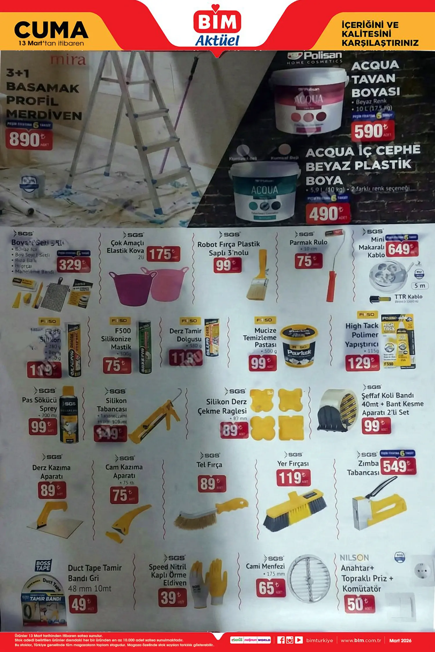 BİM 13 Mart 2026 Aktüel Ürünler Kataloğu BİM 13 Mart 2026 Aktüel Ürünler Kataloğu