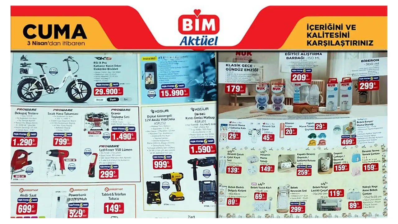 BİM 3 Nisan 2026 Aktüel Ürünler Kataloğu Bi̇m aktüel 3 Nisan 2026 katalog gorseli 1