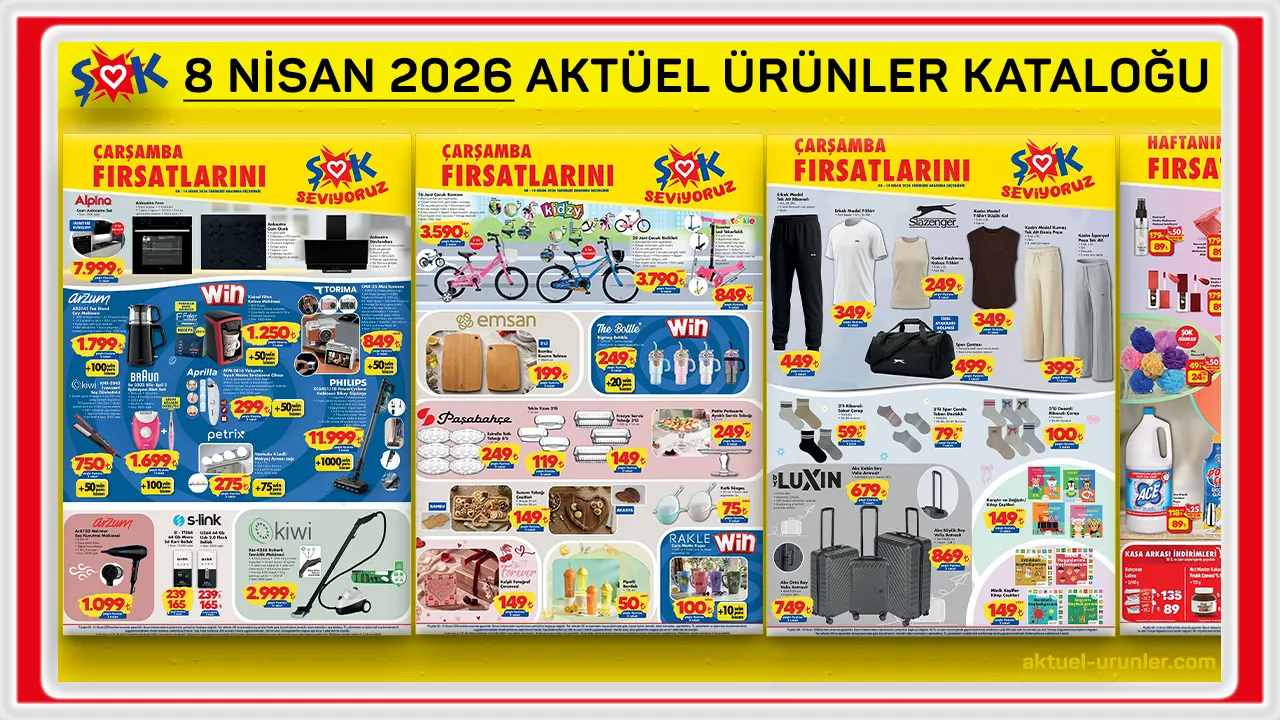 ŞOK aktüel 8 Nisan 2026 katalog gorseli 1