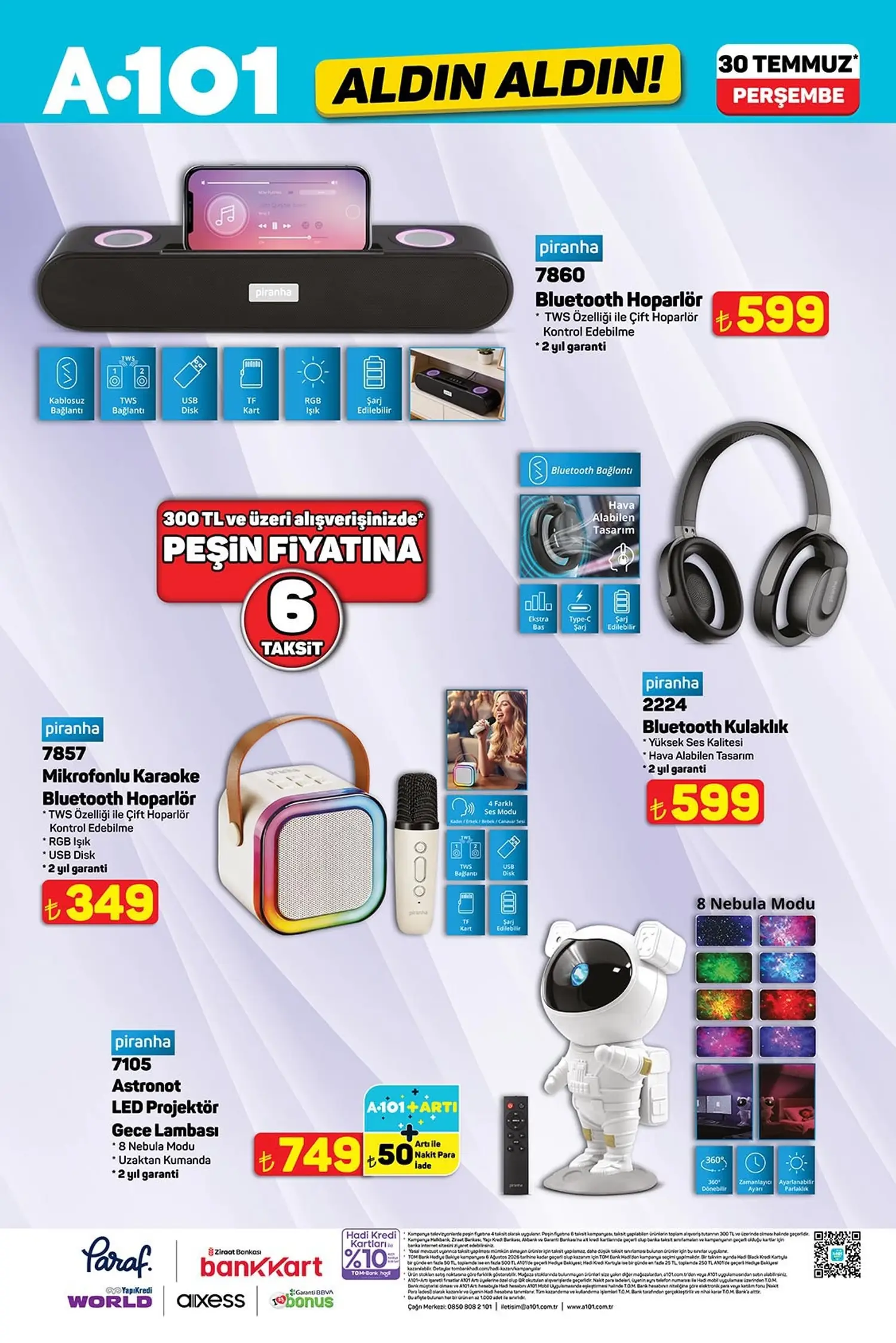 A101 30 Temmuz 2026 katalog bluetooth hoparlor ve elektronik