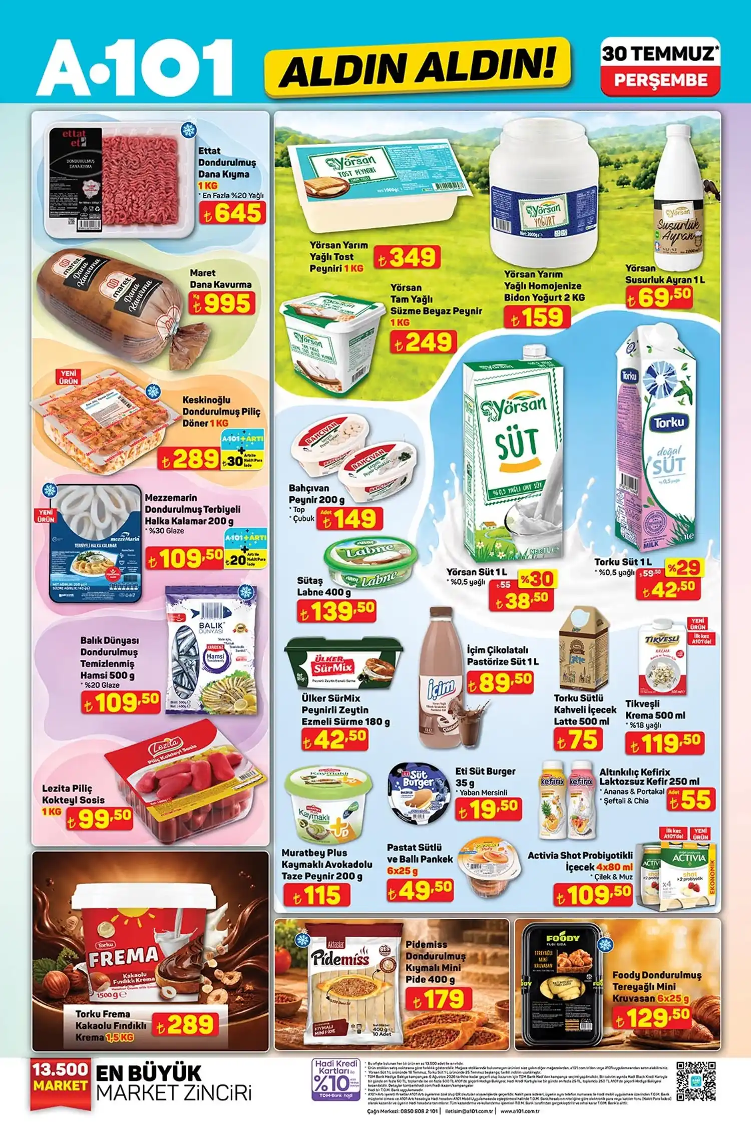 A101 30 Temmuz 2026 katalog gida ve sarkuteri