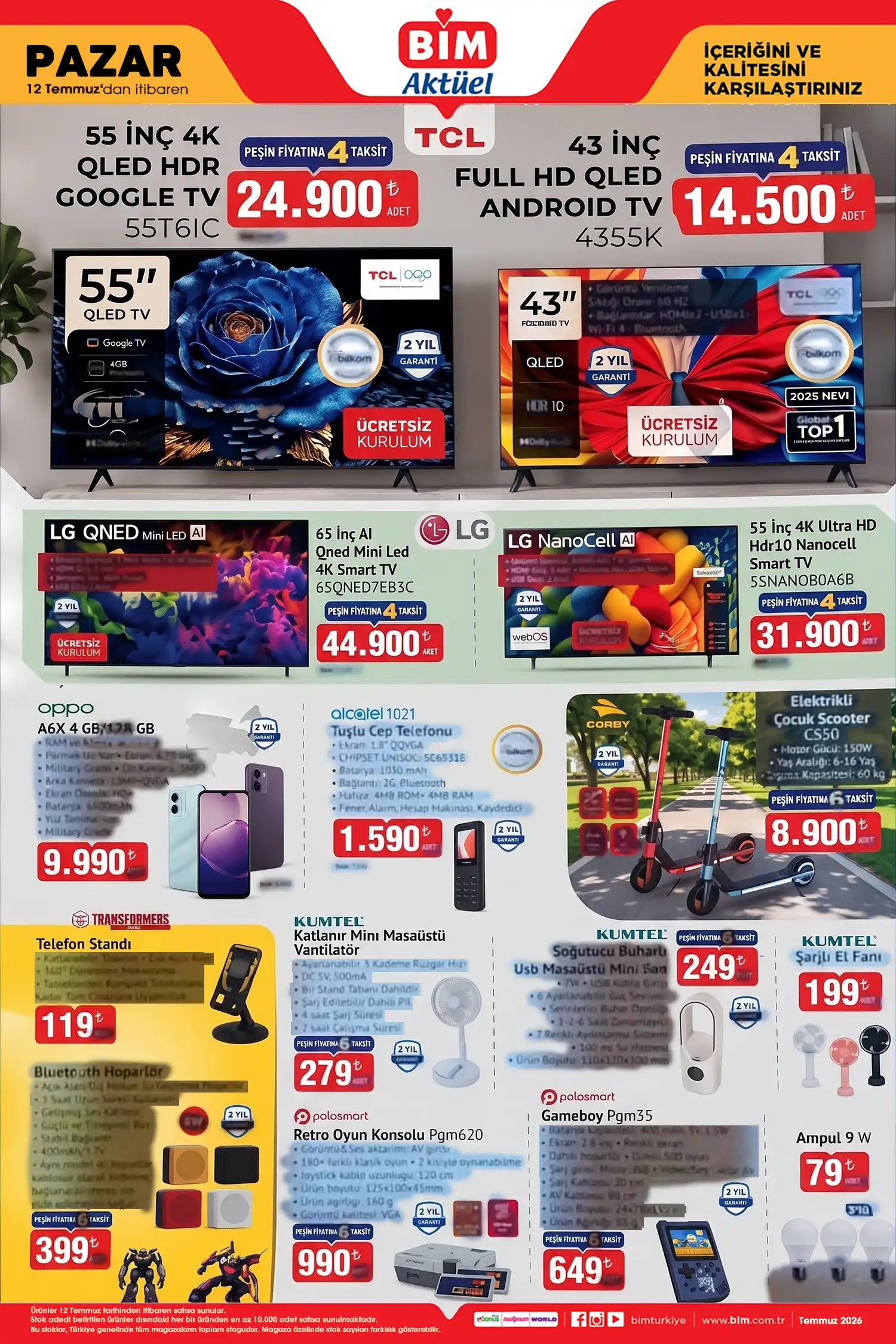 BİM aktüel 12 Temmuz 2026 katalog sayfa 2