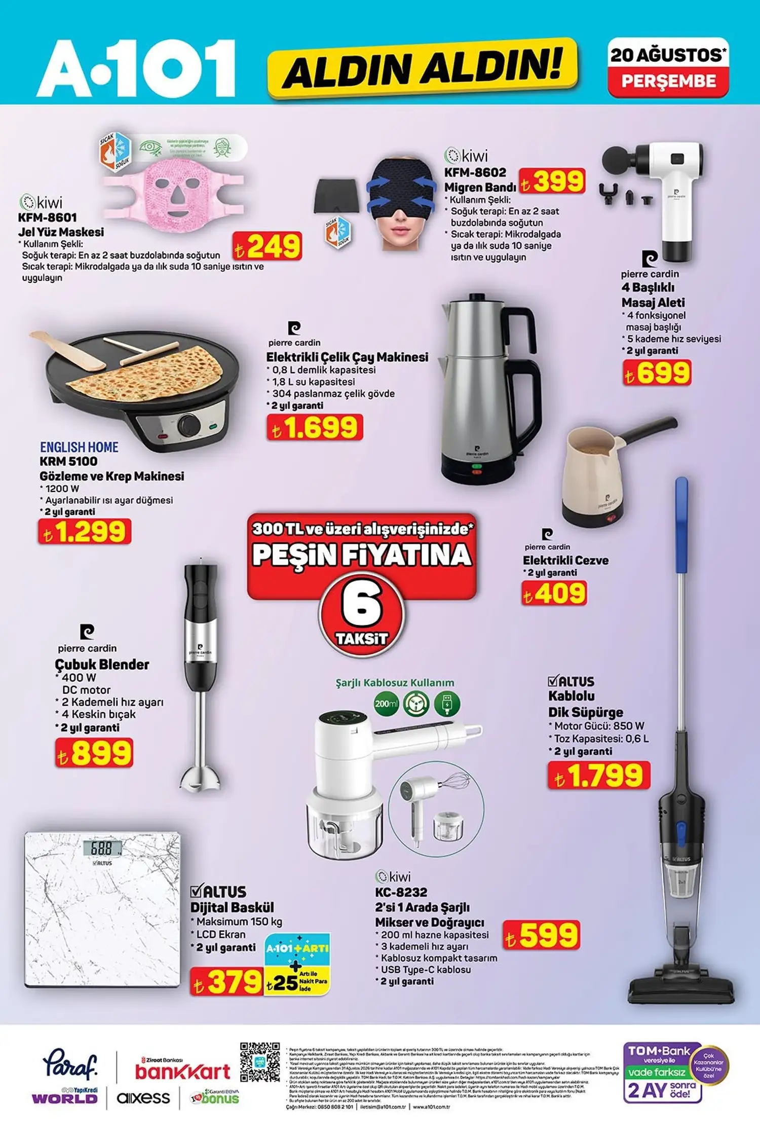 A101 20 Agustos 2026 aktuel katalog sayfa 1