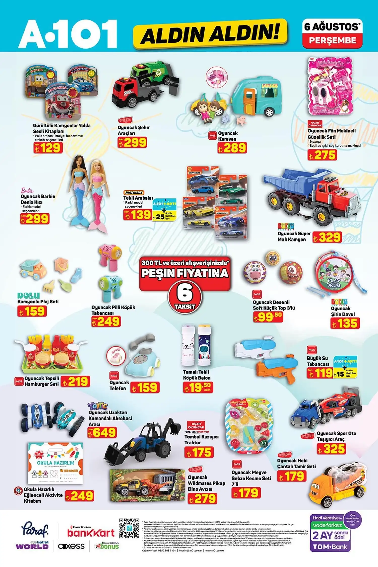 A101 6 Agustos 2026 katalog oyuncak cesitleri