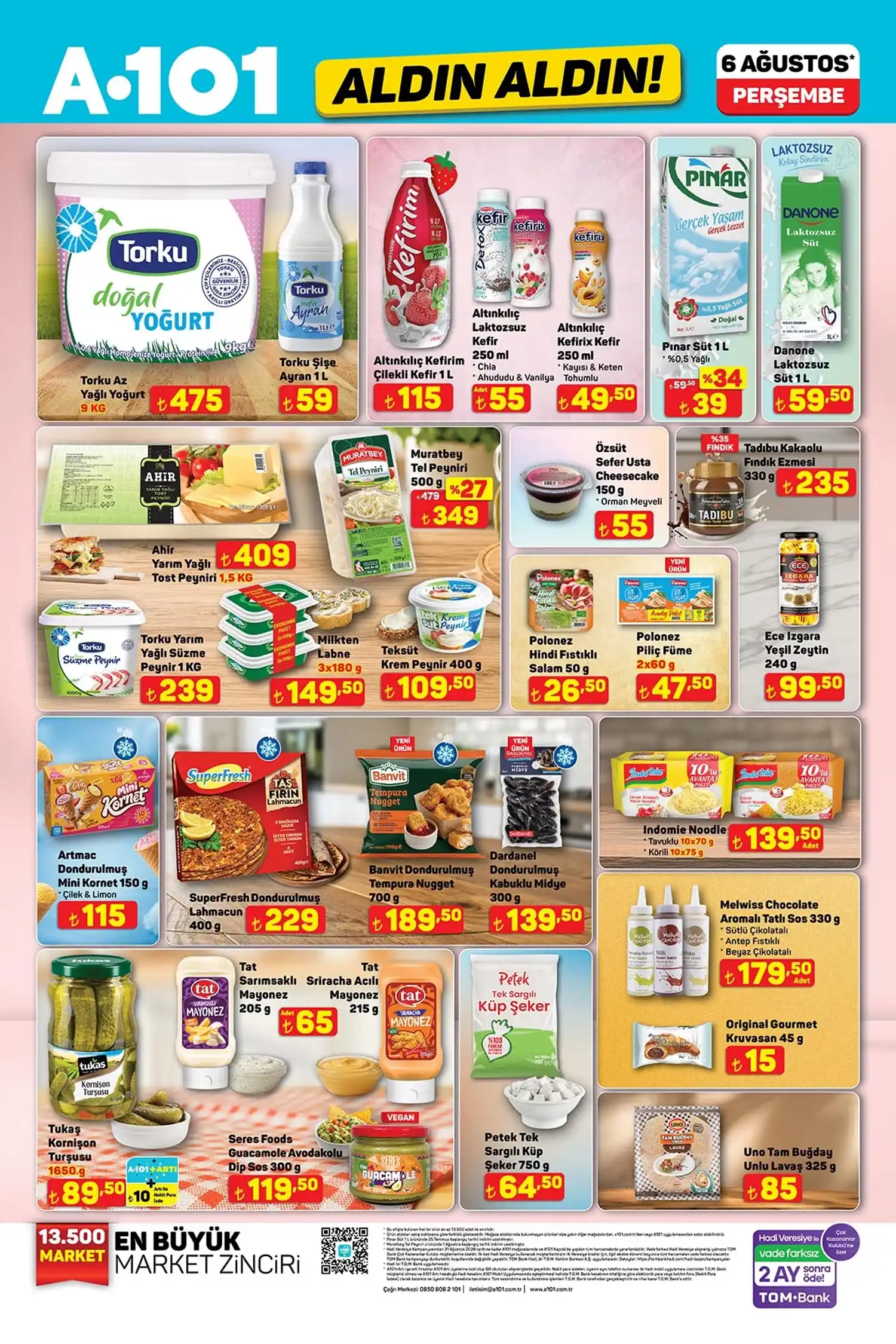 A101 6 Agustos 2026 katalog sut urunleri