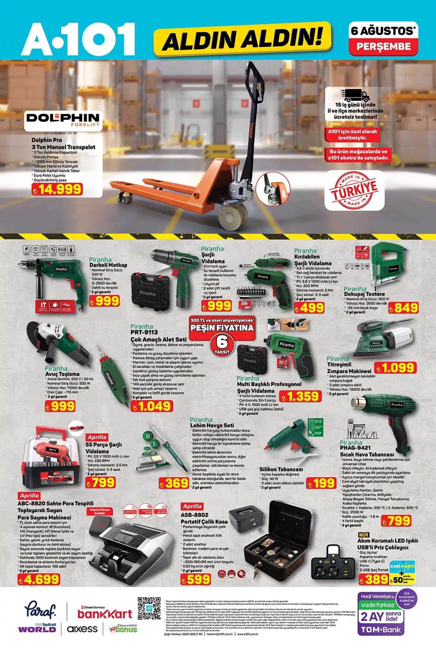 A101 6 Agustos 2026 katalog el aletleri ve hirdavat