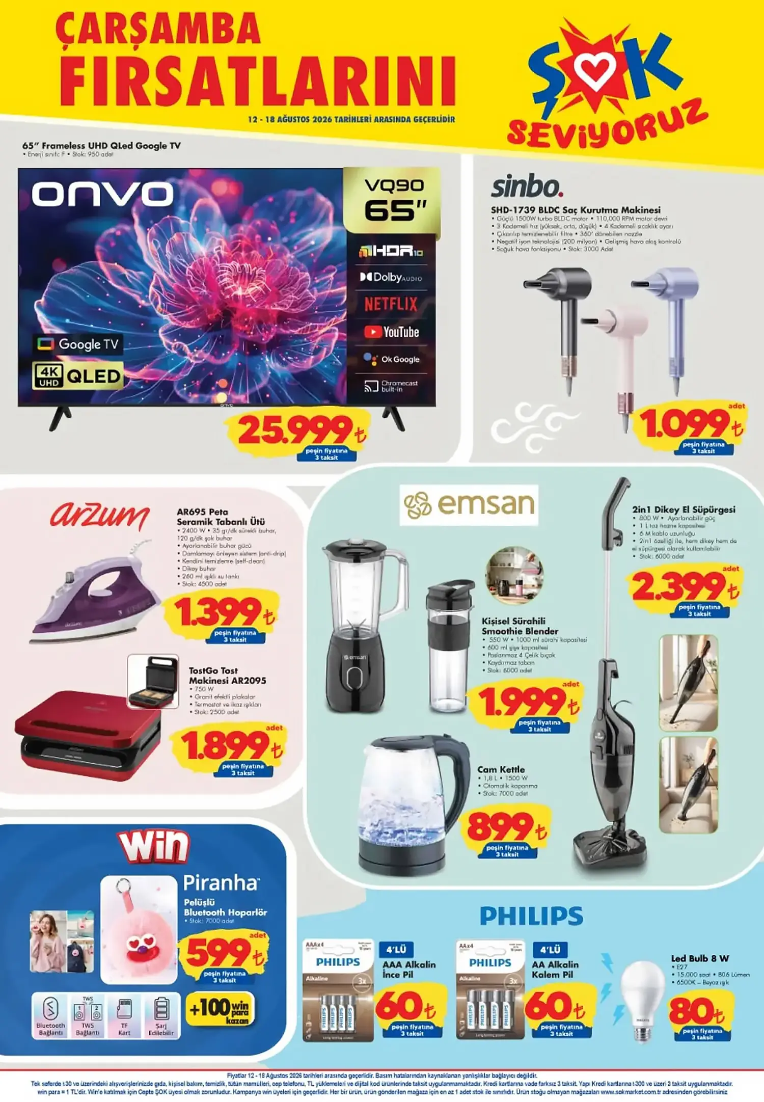 SOK 12 Agustos 2026 aktuel katalog elektronik ve kucuk ev aletleri
