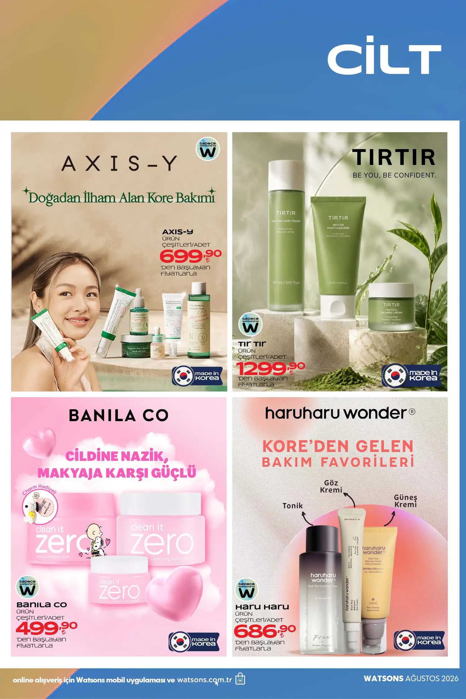 Watsons Agustos 2026 katalog sayfa 29 - gunes bakimi vucut ve kisisel bakim