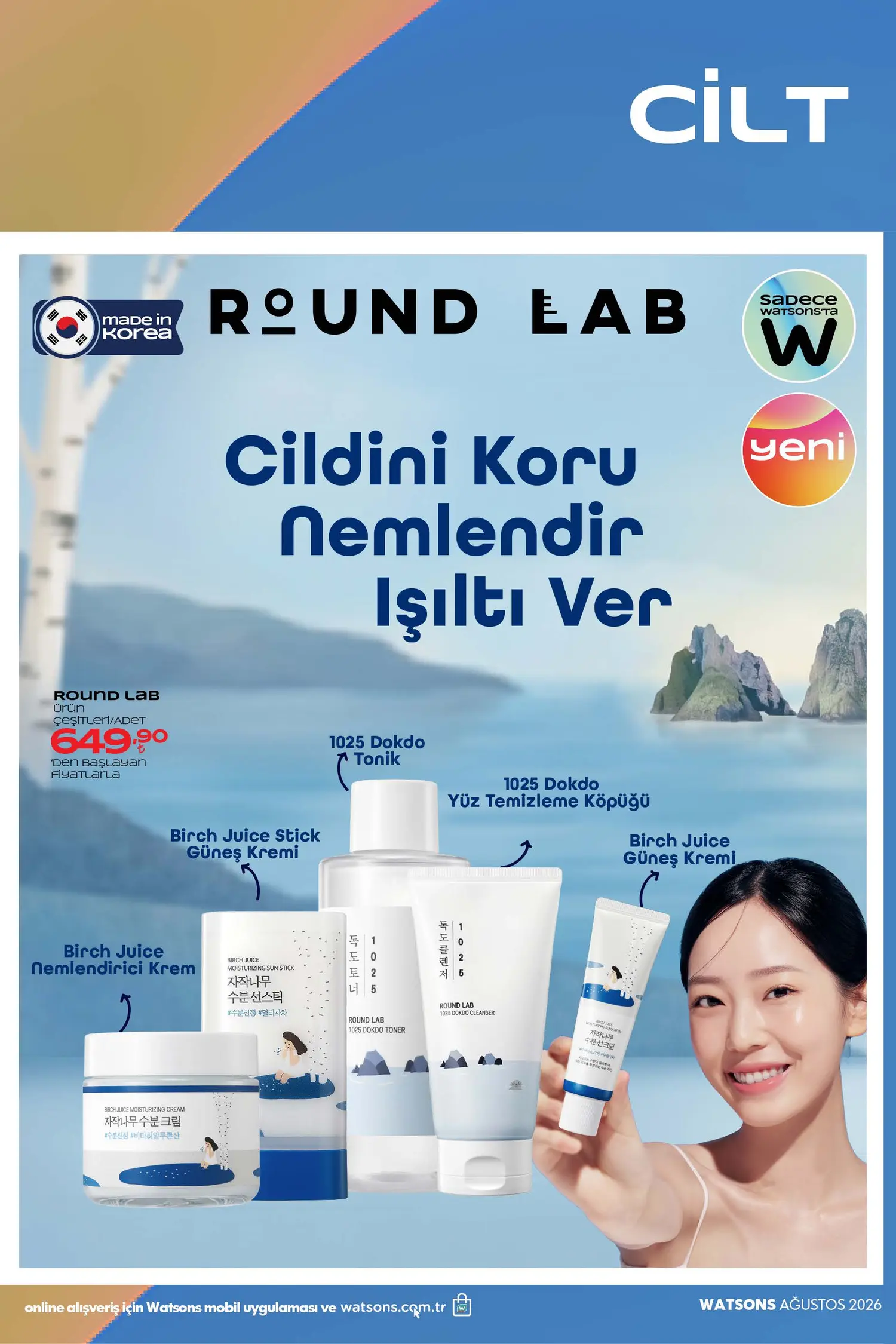 Watsons Agustos 2026 katalog sayfa 3 - K-Beauty cilt bakim