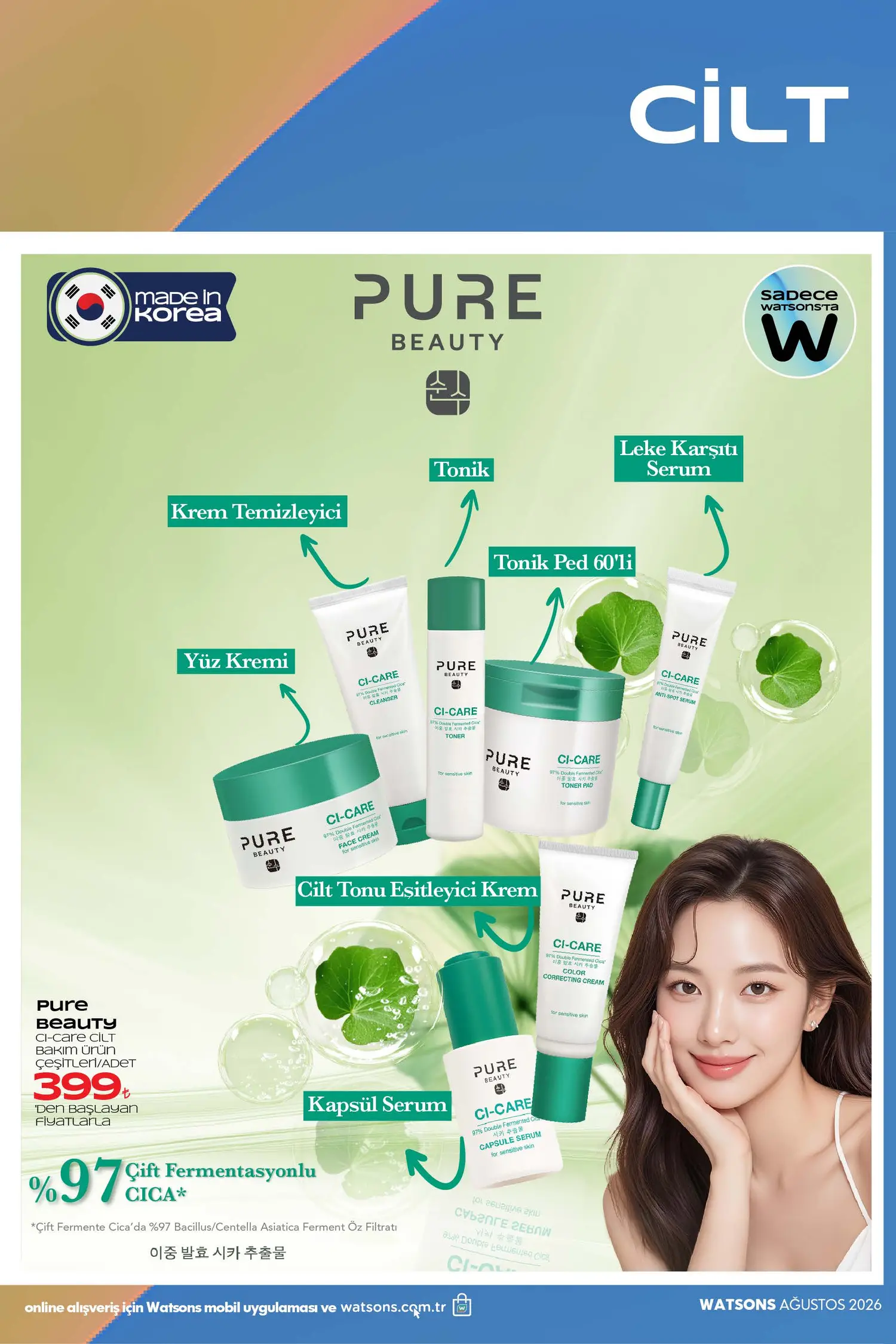 Watsons Agustos 2026 katalog sayfa 5 - K-Beauty cilt bakim