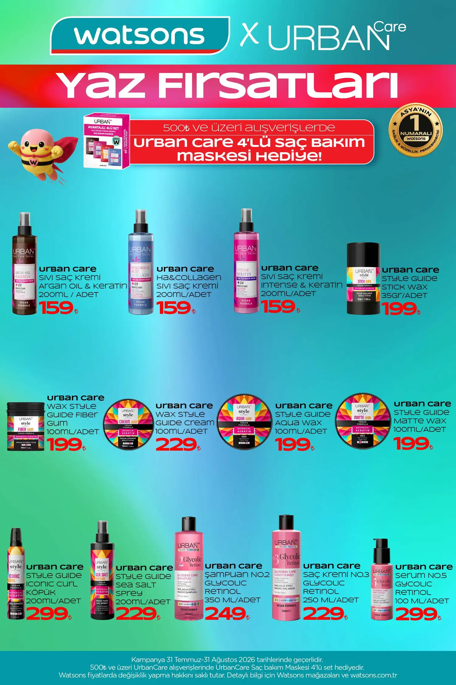 Watsons Agustos 2026 katalog sayfa 7 - sac bakimi ve sekillendirme
