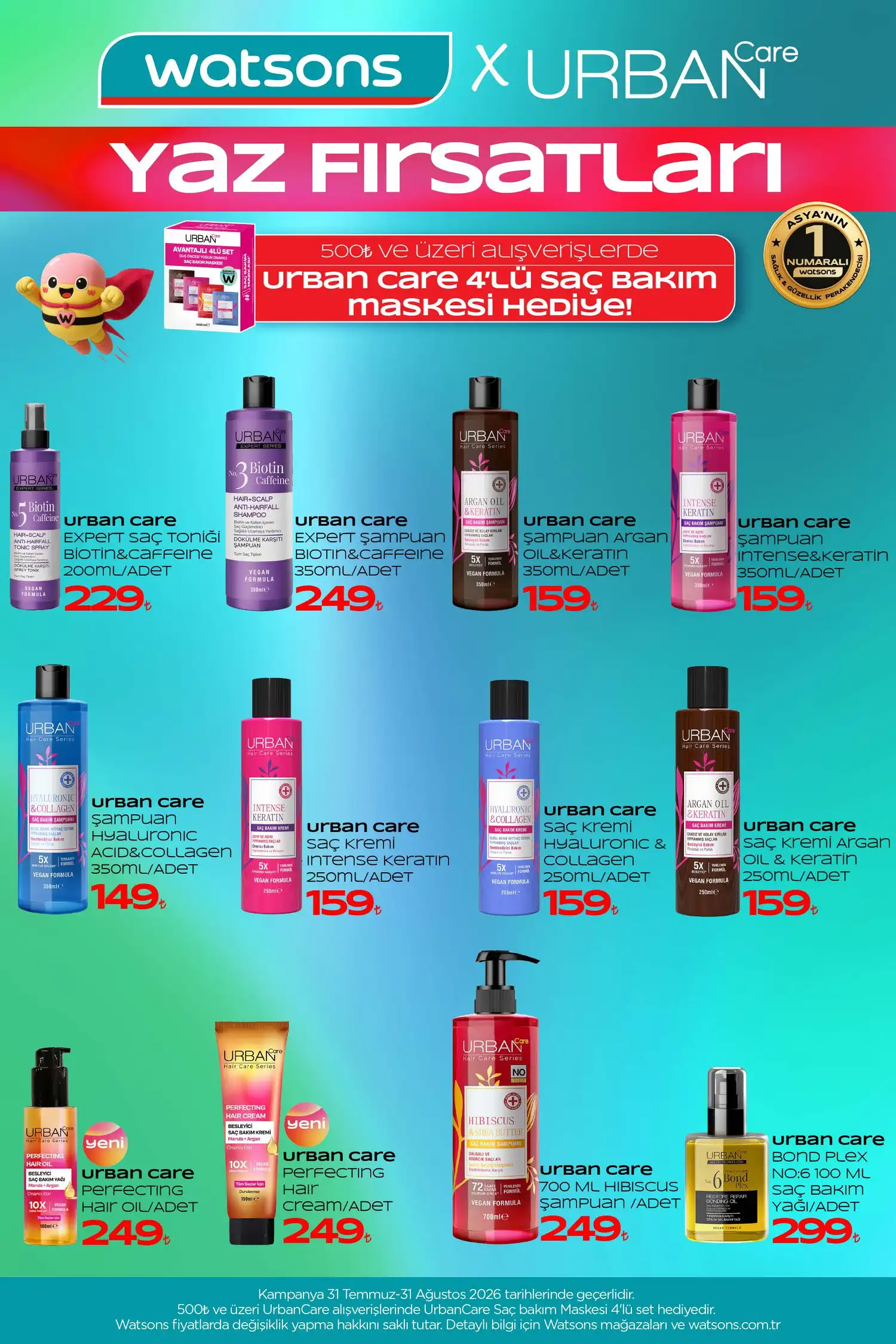 Watsons Agustos 2026 katalog sayfa 8 - sac bakimi ve sekillendirme
